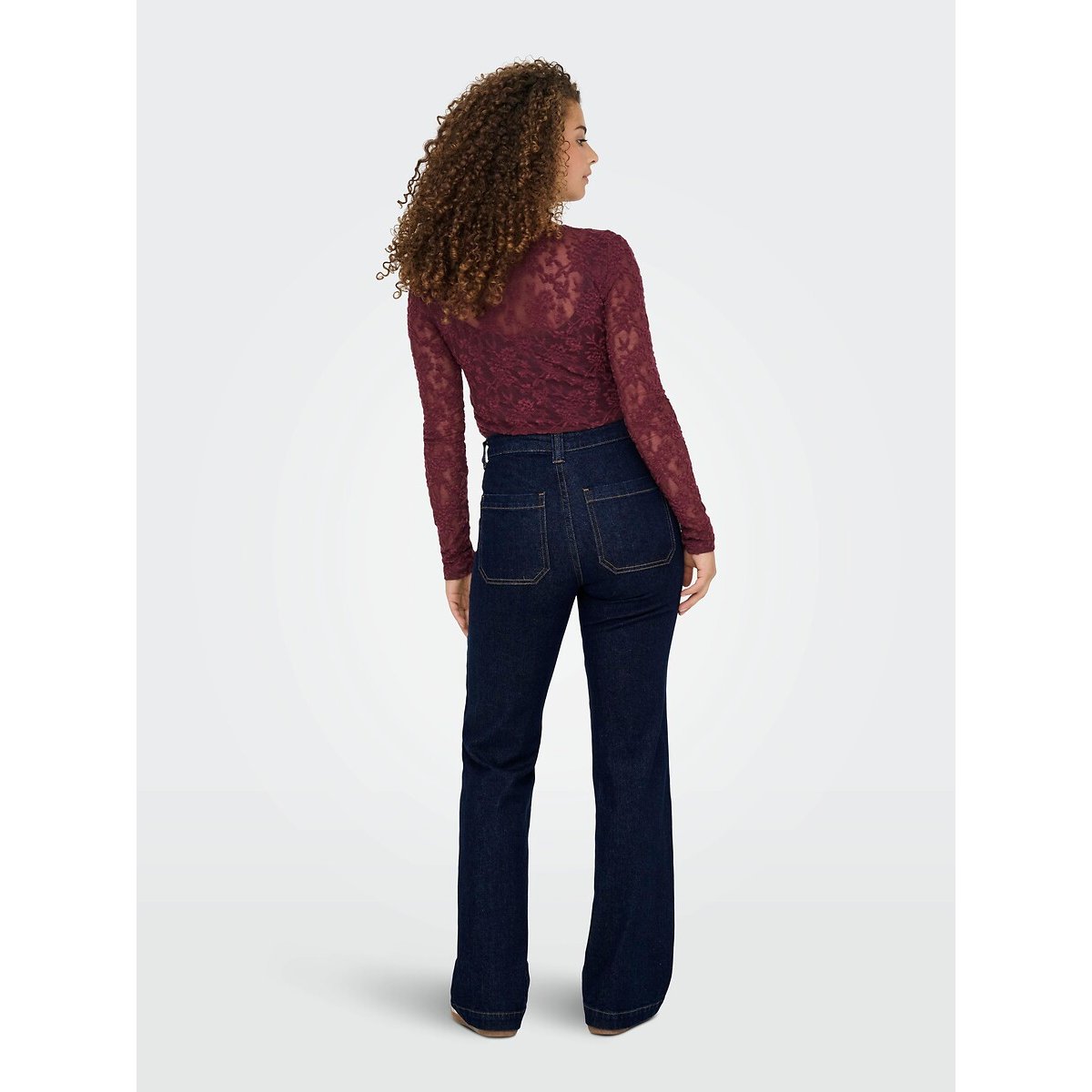 High Waist Flared Jeans untreated denim, ONLY