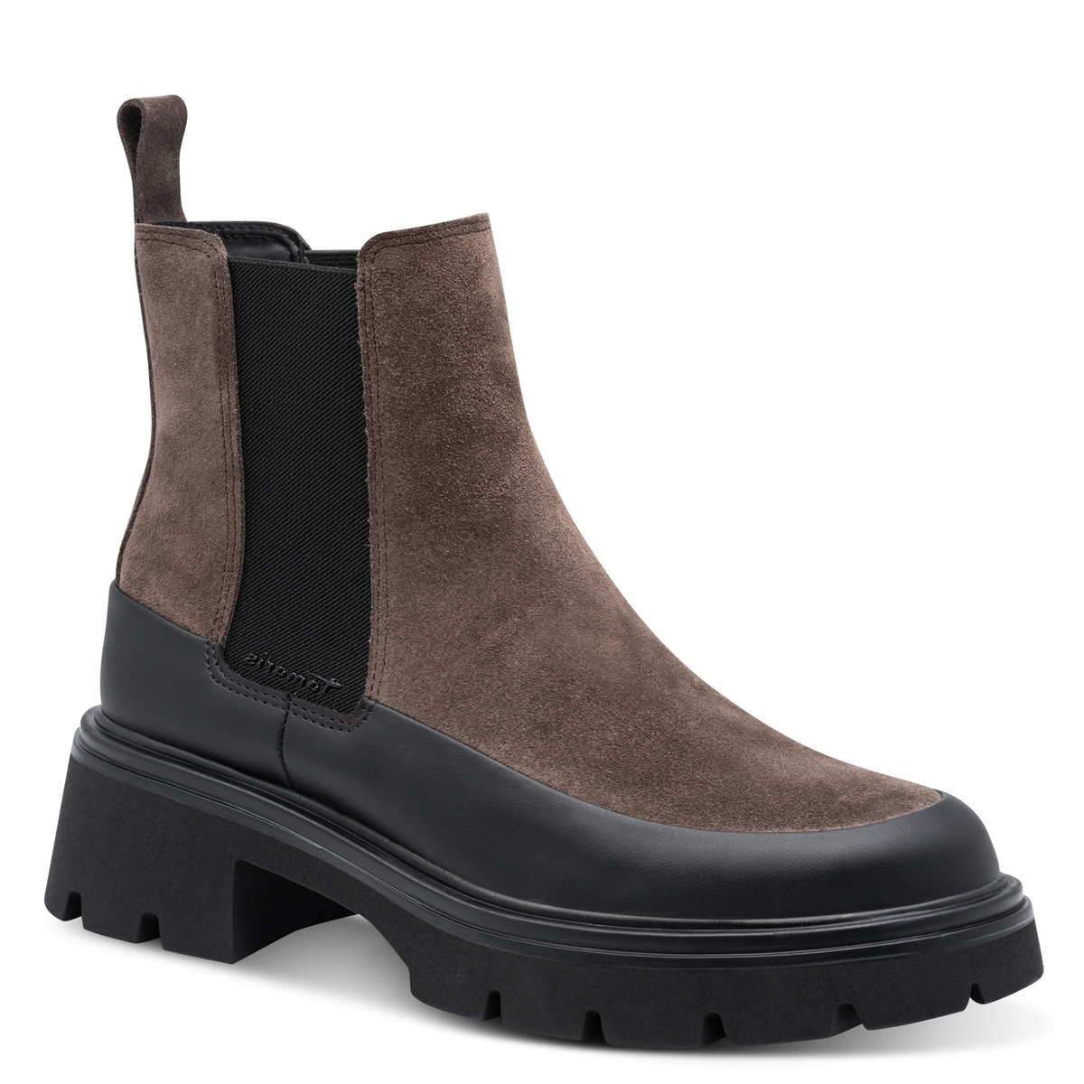 Bottine Chelsea talon bloc marron, TAMARIS
