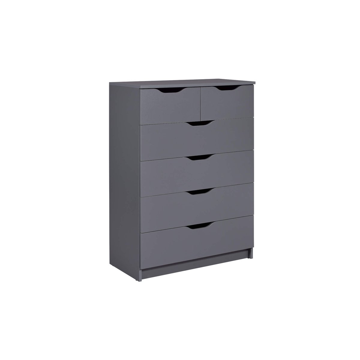 Commode 6 rangements en bois anthracite, TERRE DE NUIT