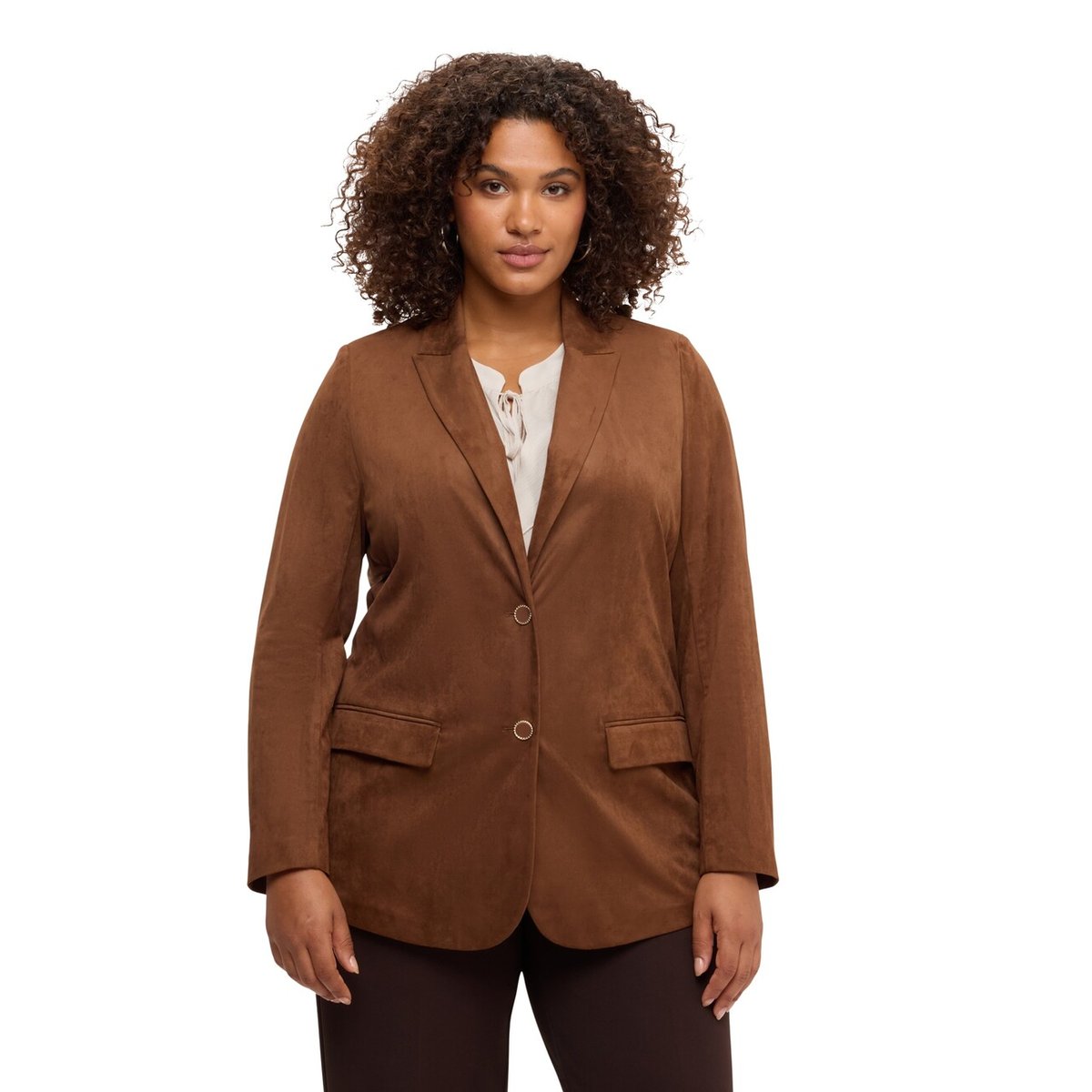 Blazer toucher doux marron, FIORELLA RUBINO