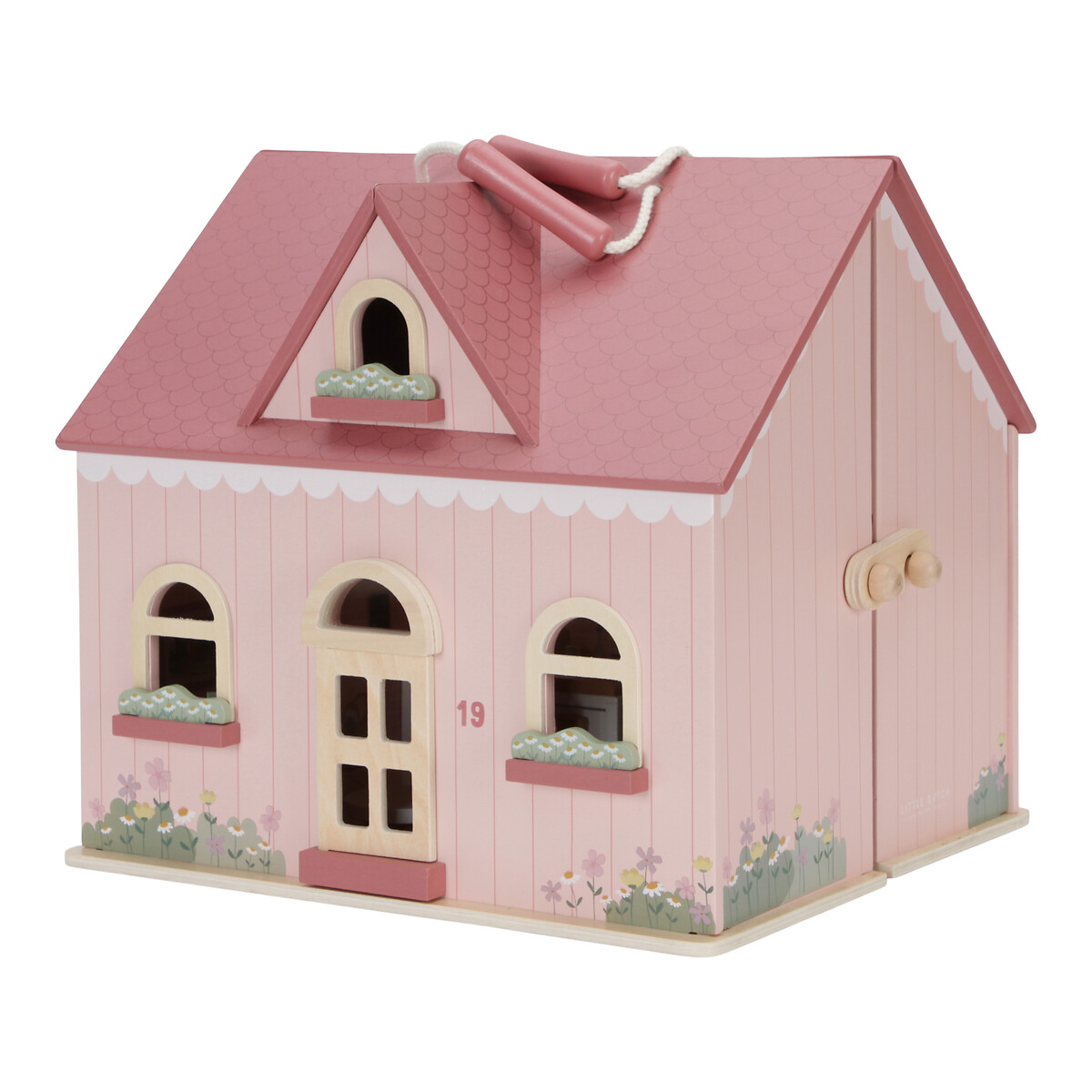 Maison de poupée en bois rose, LITTLE DUTCH