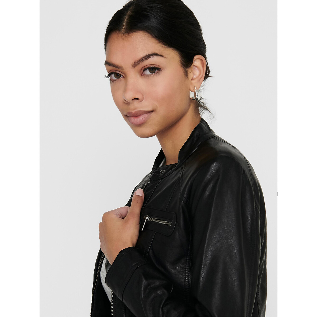 Faux Leather Jacket black, ONLY