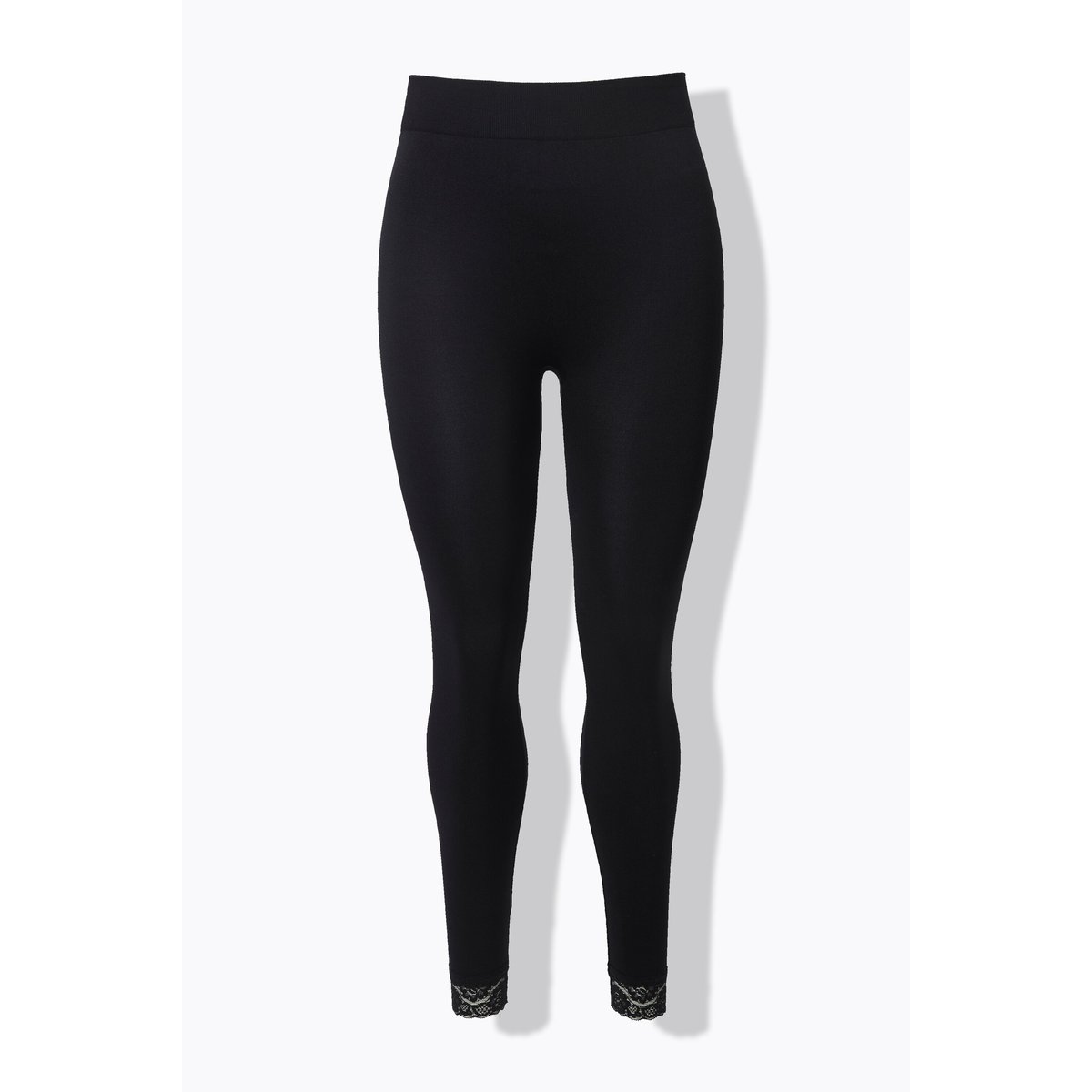 Legging-collant, bas de jambe en dentelle noir, ULLA POPKEN