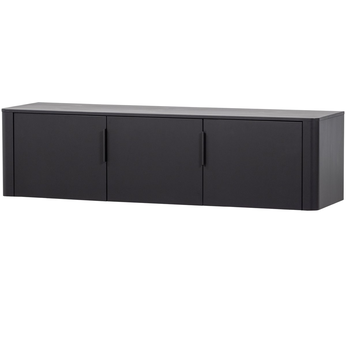 Meuble tv en pin 154 cm GUNNAR noir, WOOOD