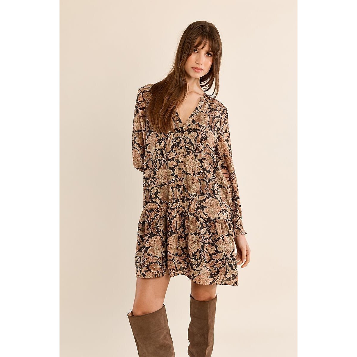 Robe courte imprimée imprimé multicolore, MOLLY BRACKEN
