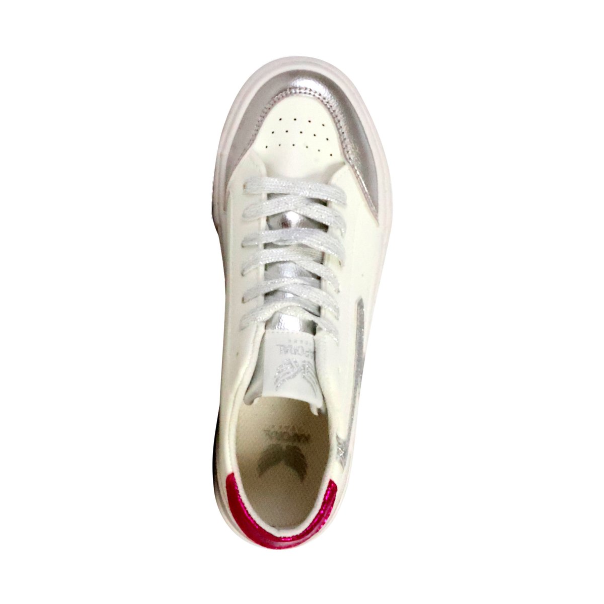 Basket Basse à Lacets Cyndia blanc rose, KAPORAL