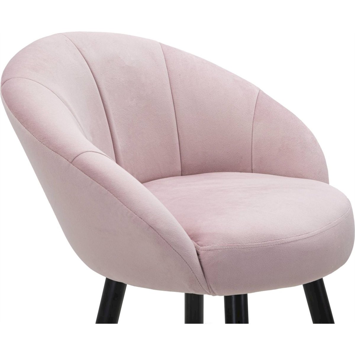 Tabouret de bar capitonné pieds en fer GLAM rose, noir et doré, RECOLLECTION