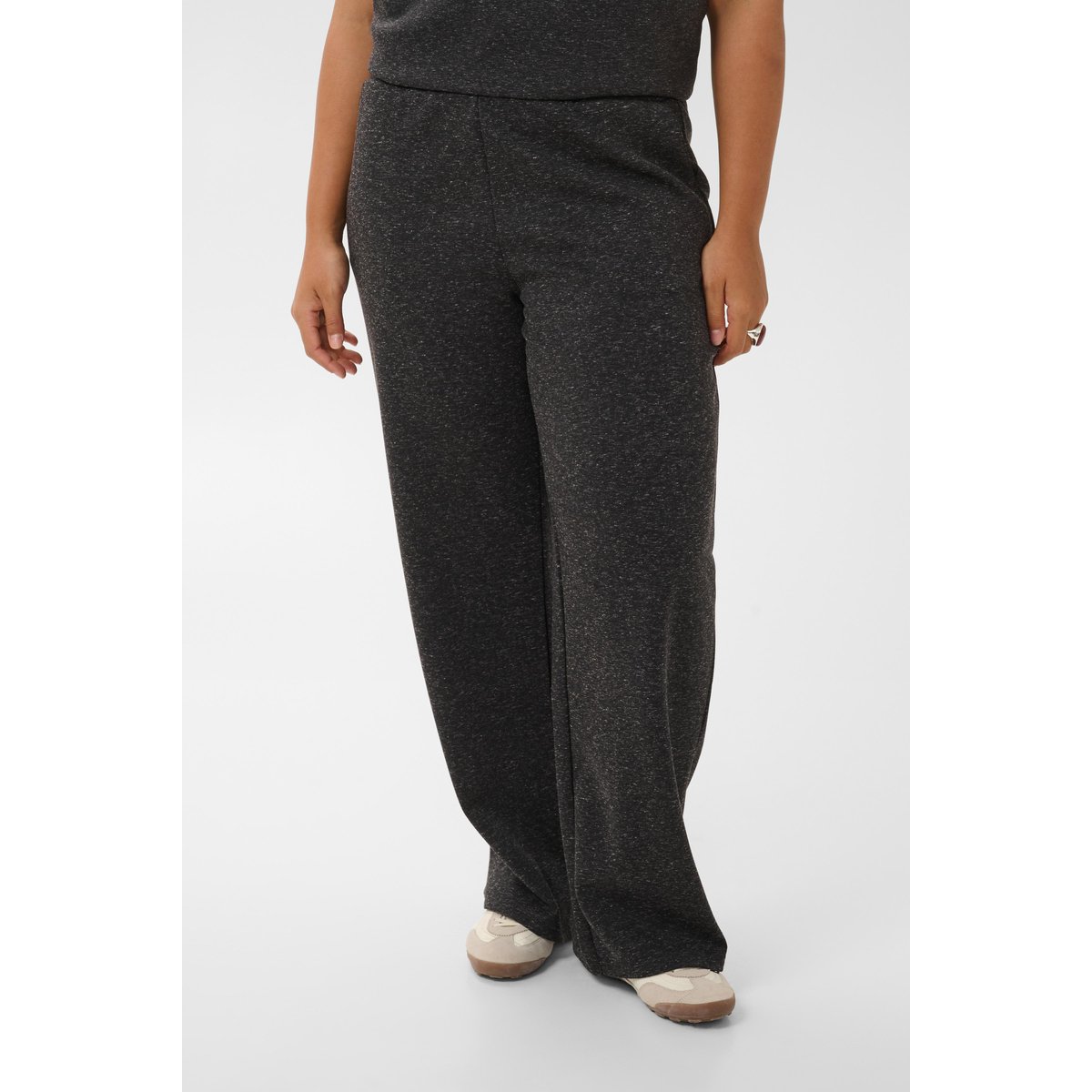 Pantalon casual gris dark grey melange, KAFFE CURVE