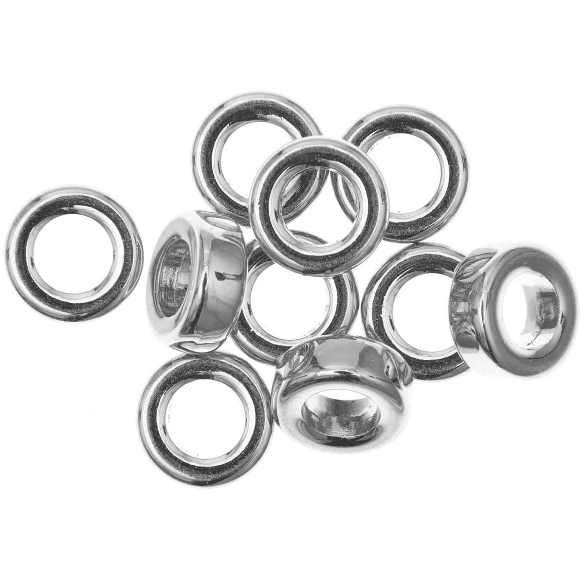Itoshii pack 10 perles ponii anneau couleur argent couleur unique, RICO DESIGN
