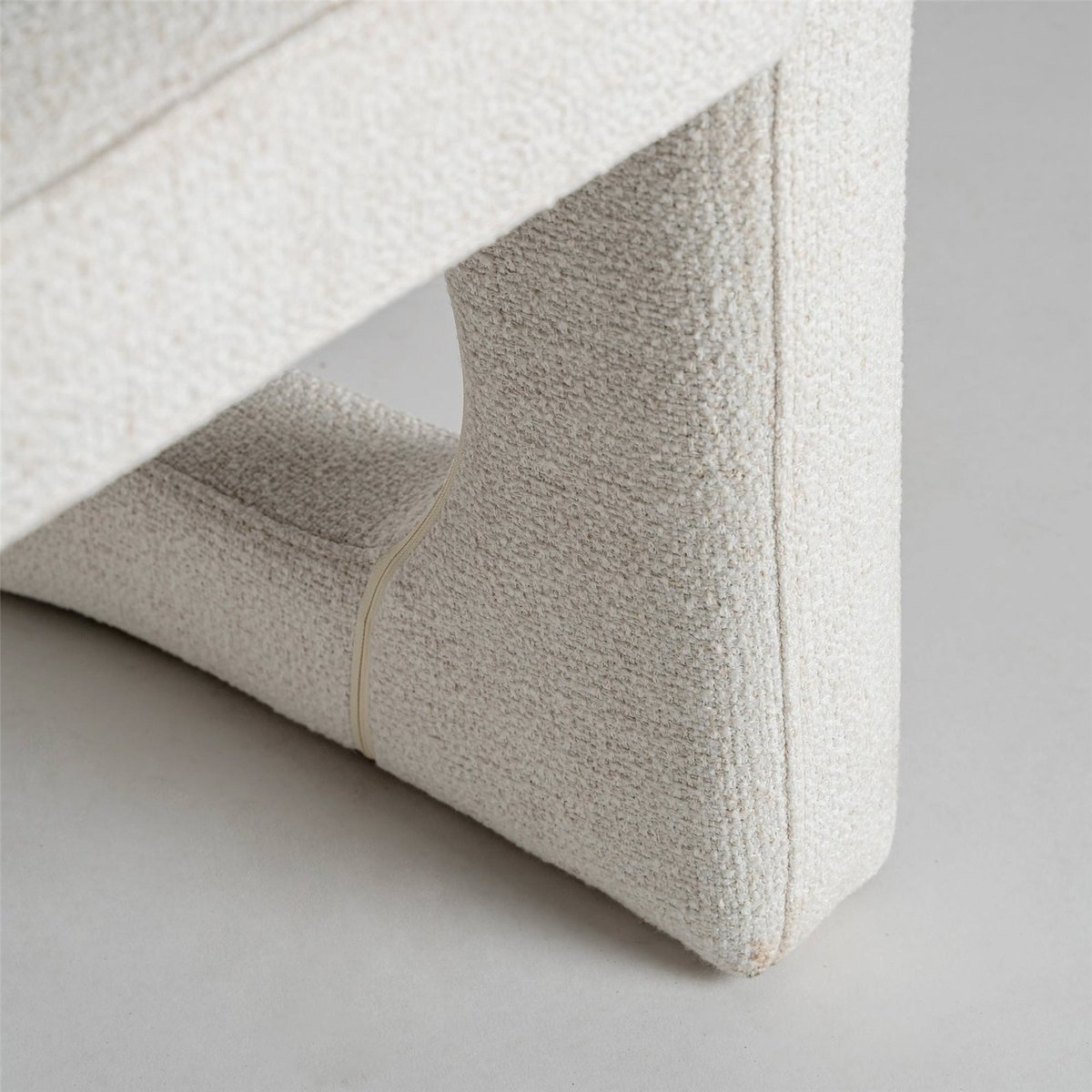 Fauteuil art déco blanc cassé finition naturelle, RECOLLECTION