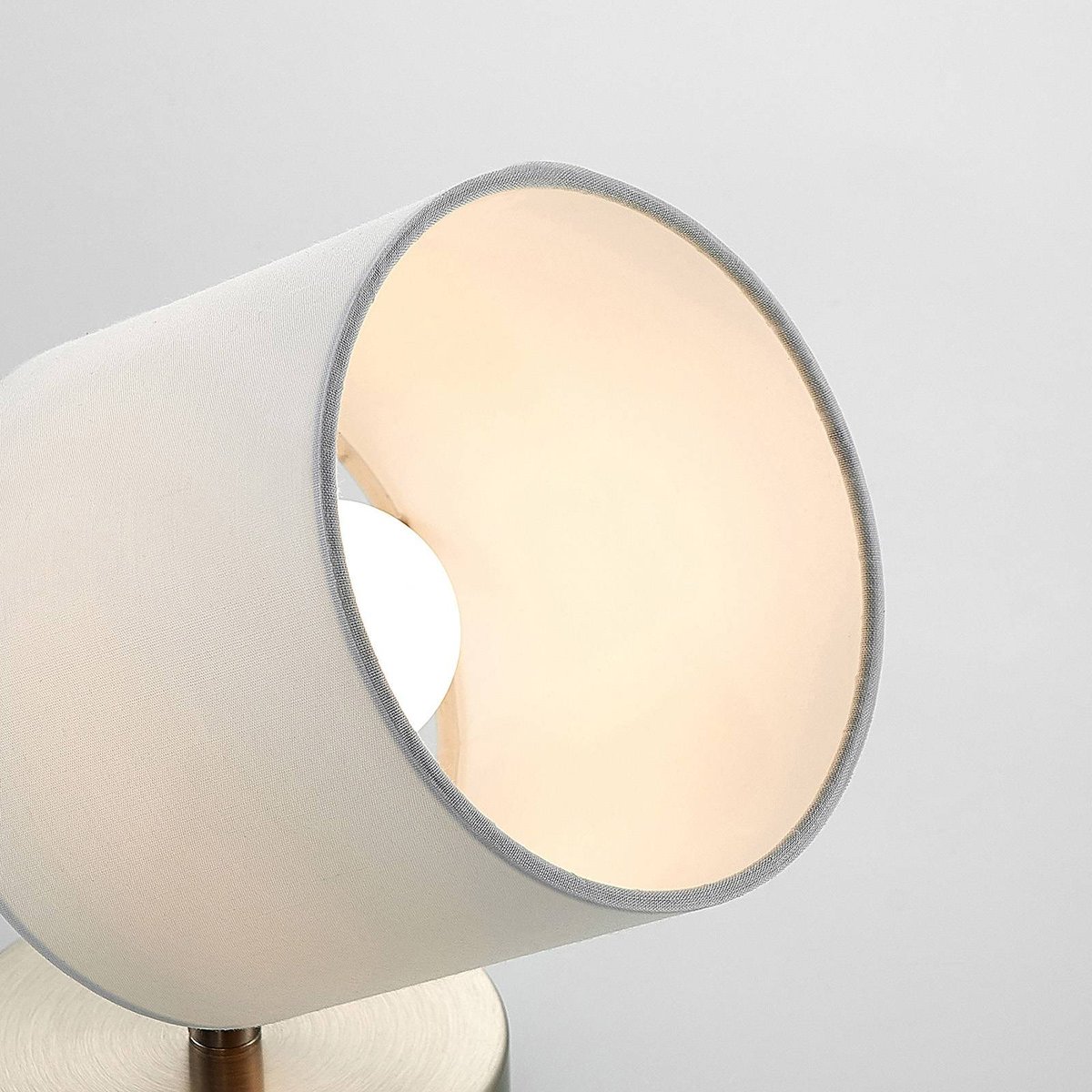 Applique en métal moderne, Stannis nickel mat, blanc, LINDBY