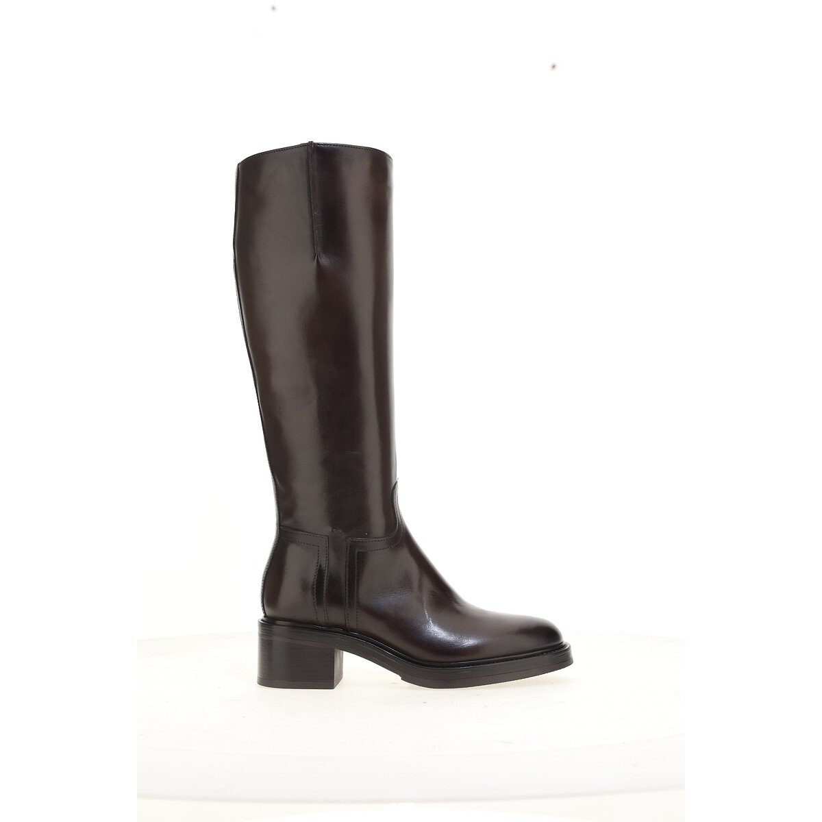 Bottes classiques en cuir marron foncé, MJUS