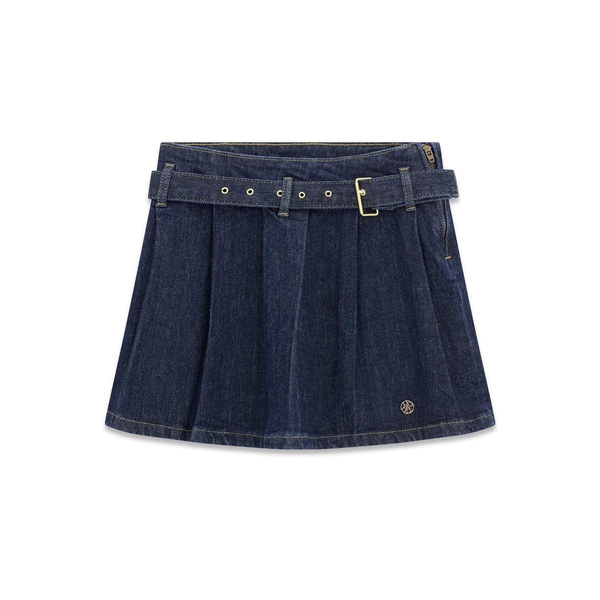 Mini Jupe En Jean Plissée bleu foncé, GUESS KIDS
