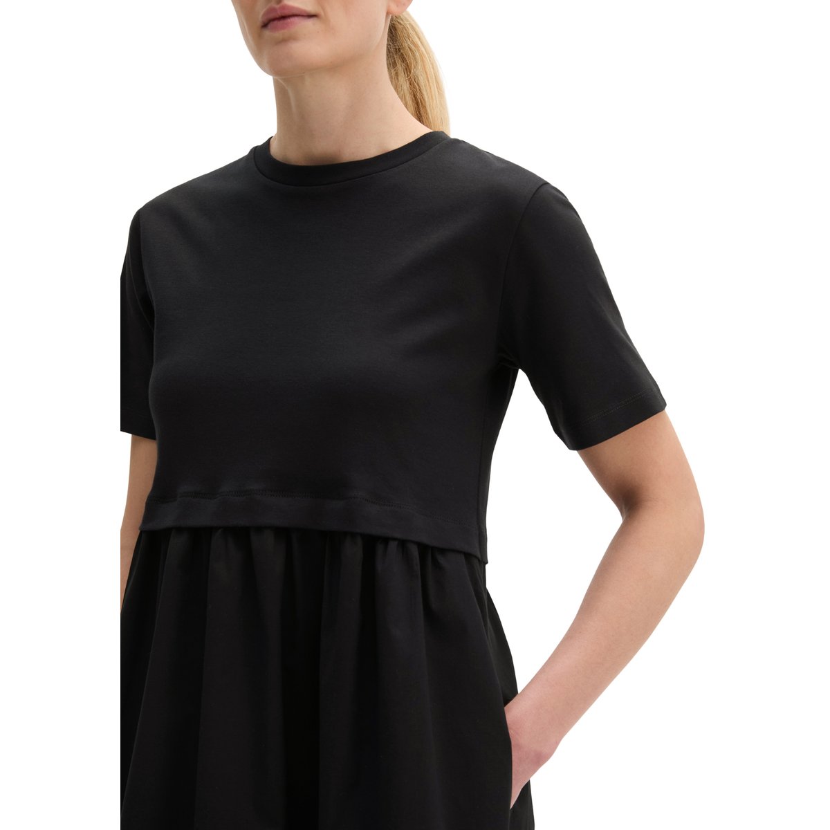 Robe regular en mélange de matériaux noir, MARC O'POLO