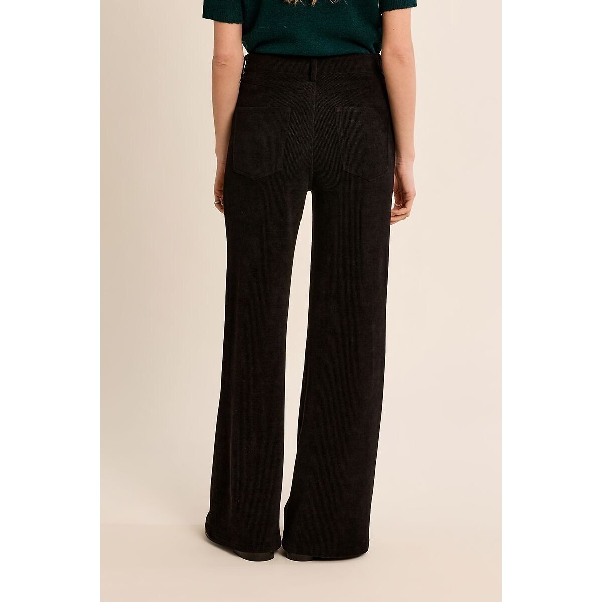 Pantaloni larghi in velluto nero , MOLLY BRACKEN