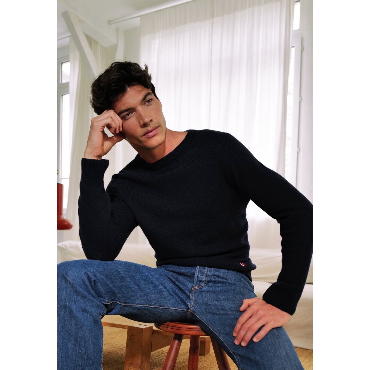 Pull en maille JeanPull marine, LE SLIP FRANCAIS