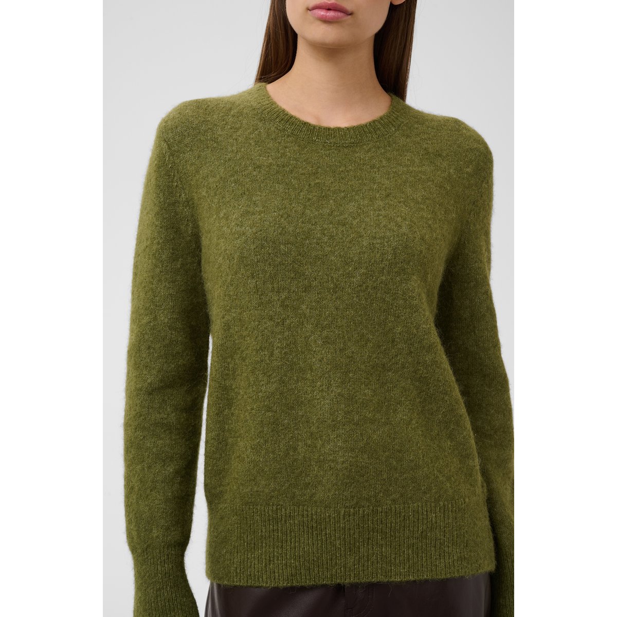 Pullover tricoté vert loden green melange, SOAKED IN LUXURY