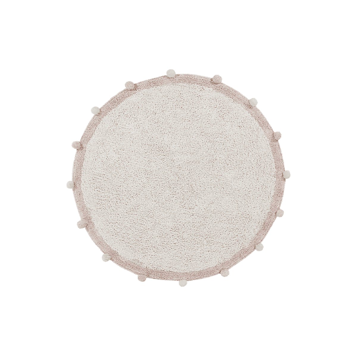 Tapis Rond en coton BUBBLY naturel, rose, LORENA CANALS