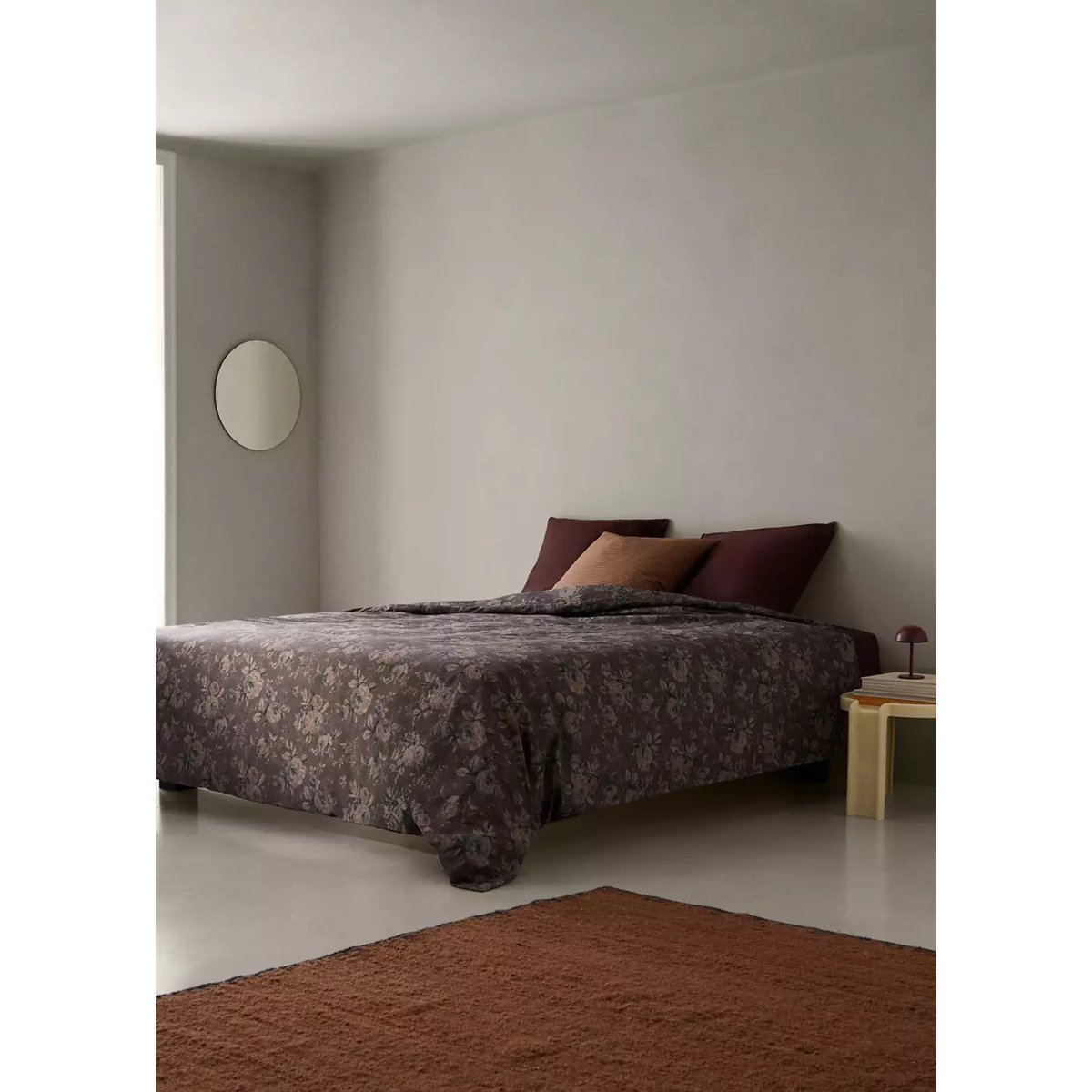 Housse de couette en percale de coton 100 % Lit 90 cm marron, MANGO HOME