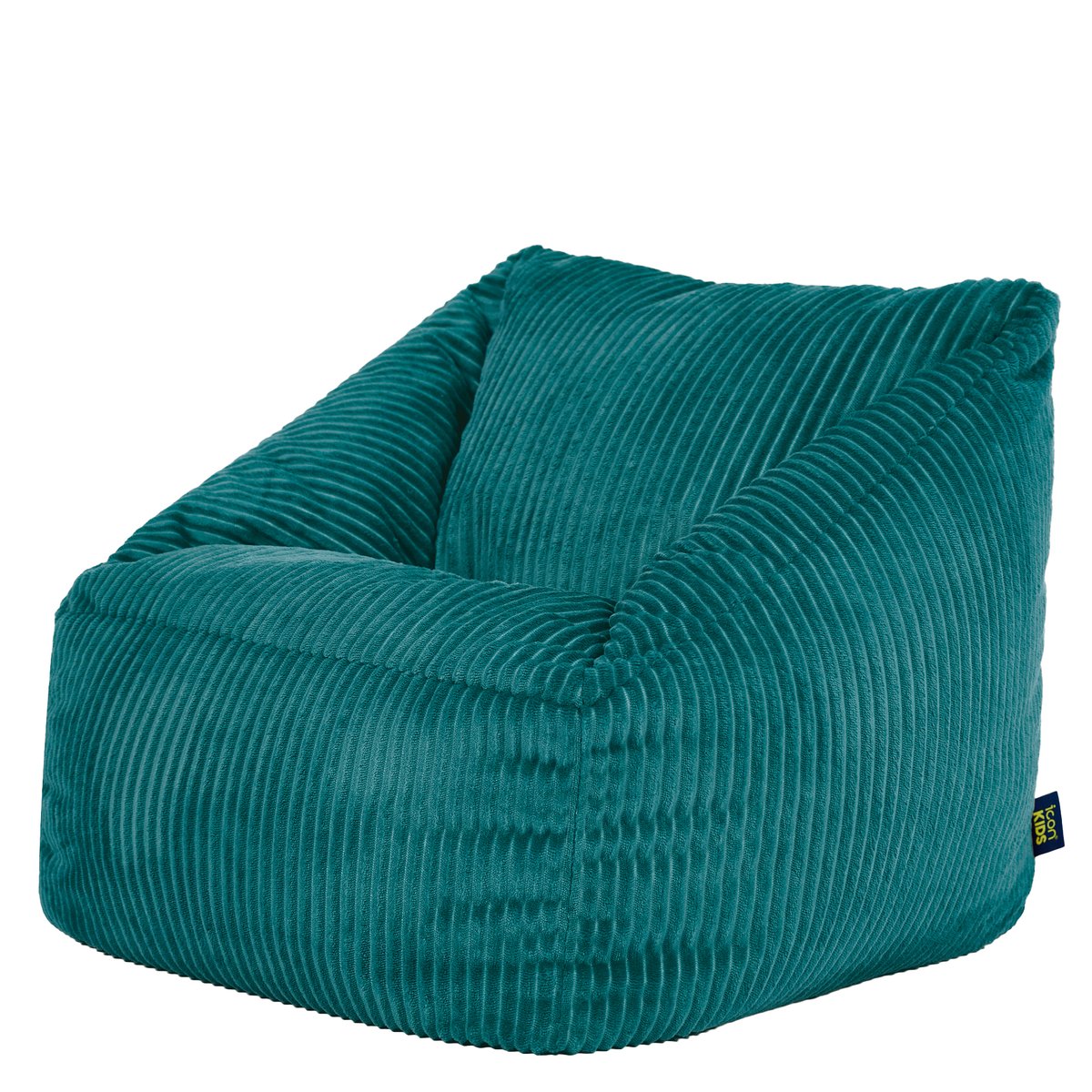 Pouf fauteuil enfant en velours côtelé Oeko-Tex® - NATALIA bleu canard, ICON