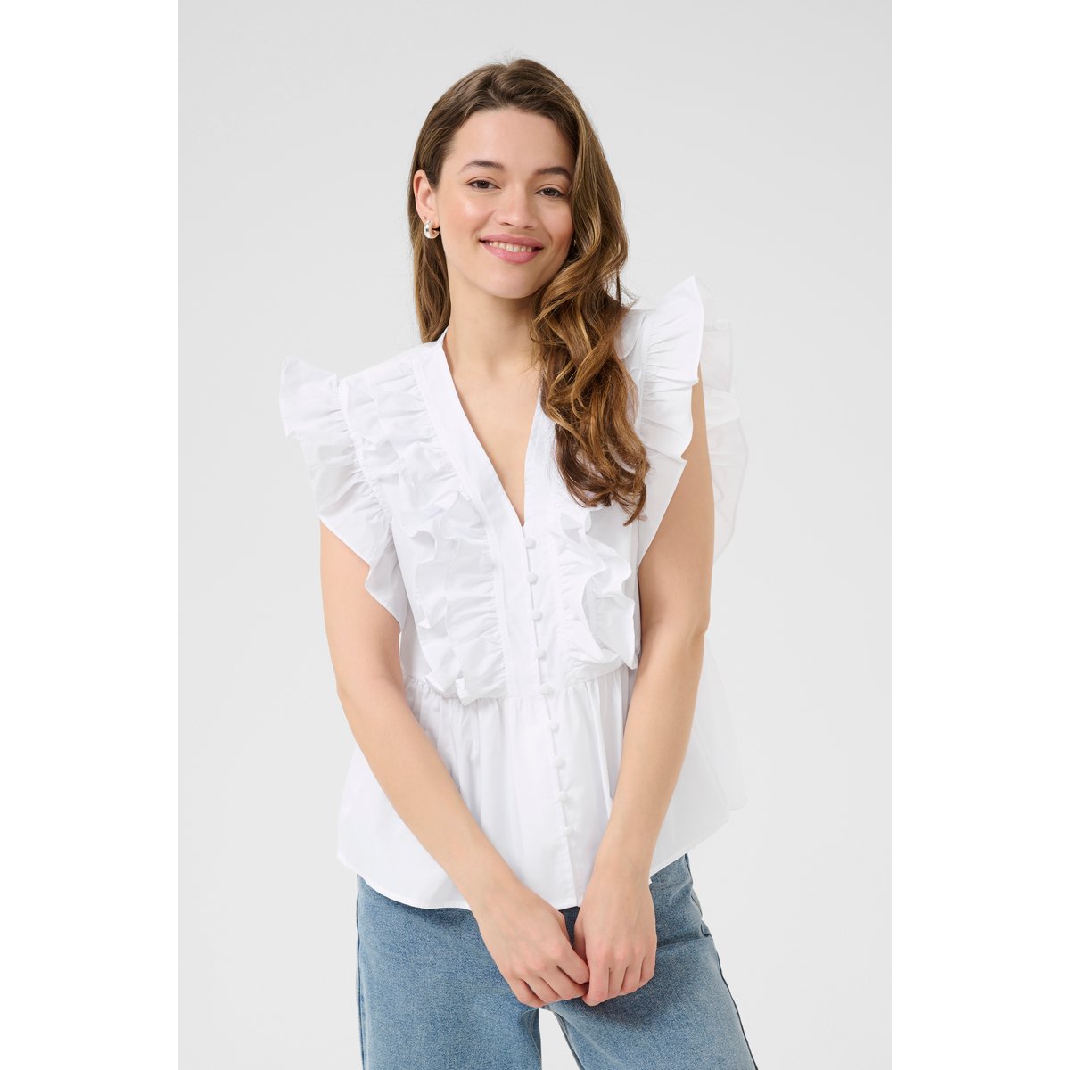 Blouse à manches courtes blanc, KAFFE