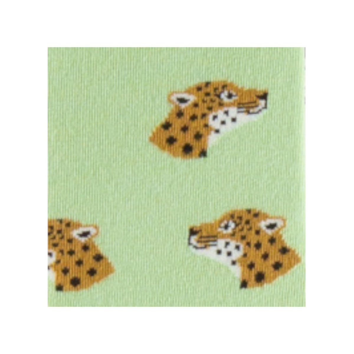 Mi-Chaussettes Femme Fantaisie Semis Panthères en Coton Peigné vert, ACHILE