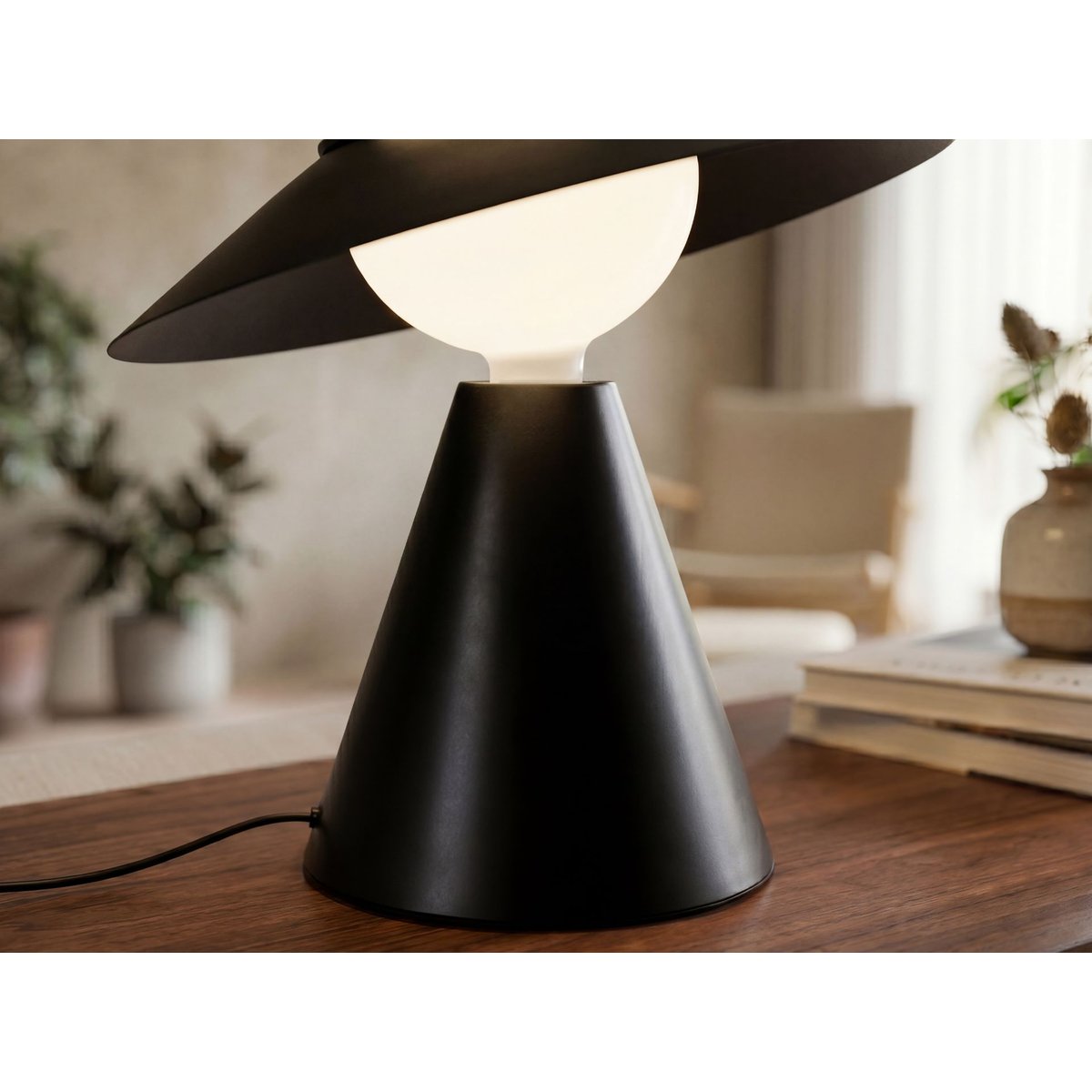 Lampe de table en verre et acier noir | blanc, ANGEL CERDA