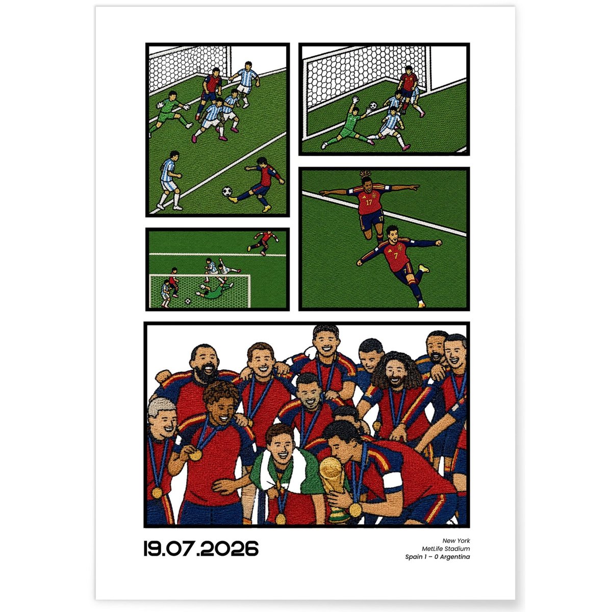 Affiche CDM Espagne 1 blanc, L'AFFICHERIE