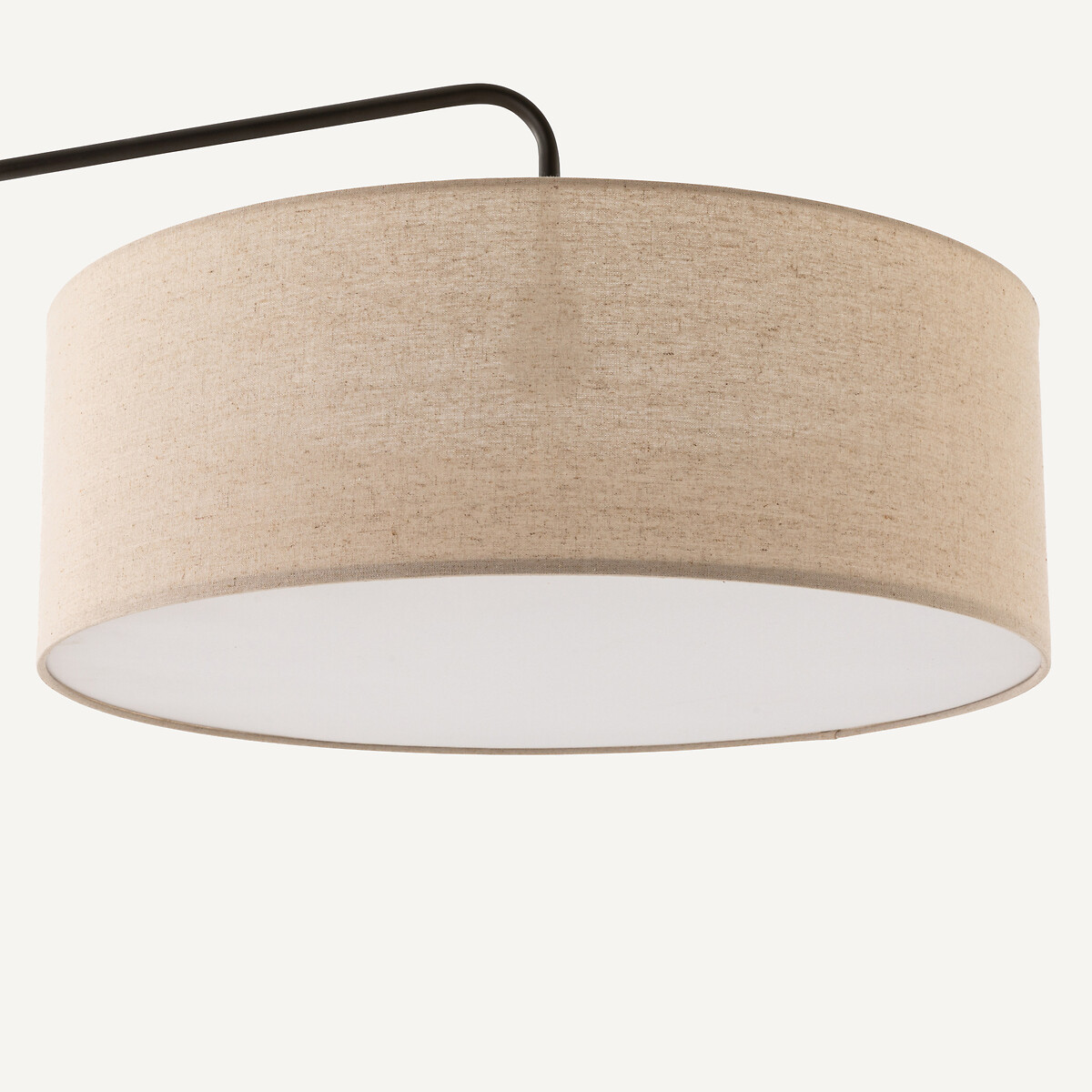 Lampadaire arc, métal fer et lin, Cinqua canon de fusil, AM.PM