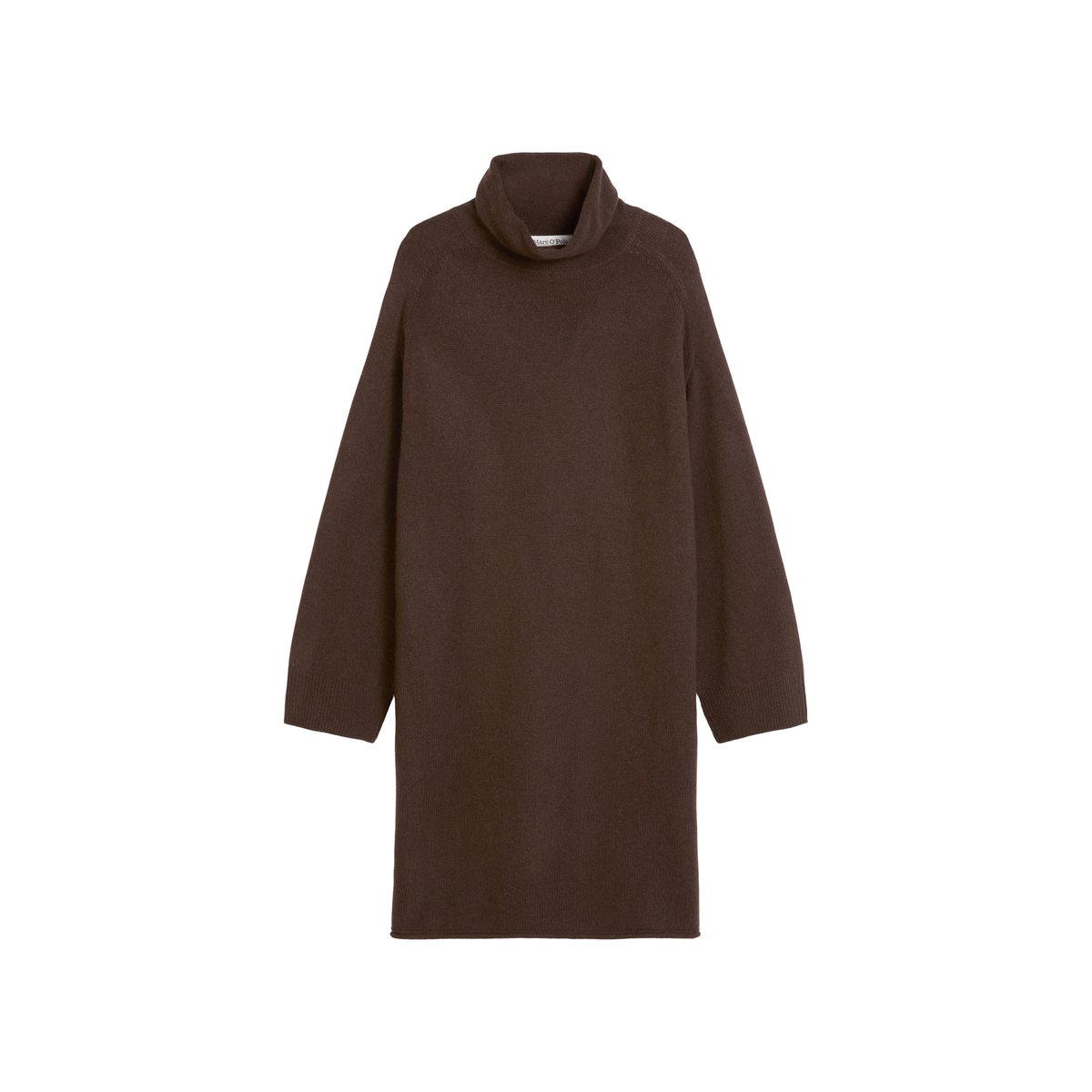 Robe en tricot relaxed en doux mélange de laine mérinos marron foncé, MARC O'POLO