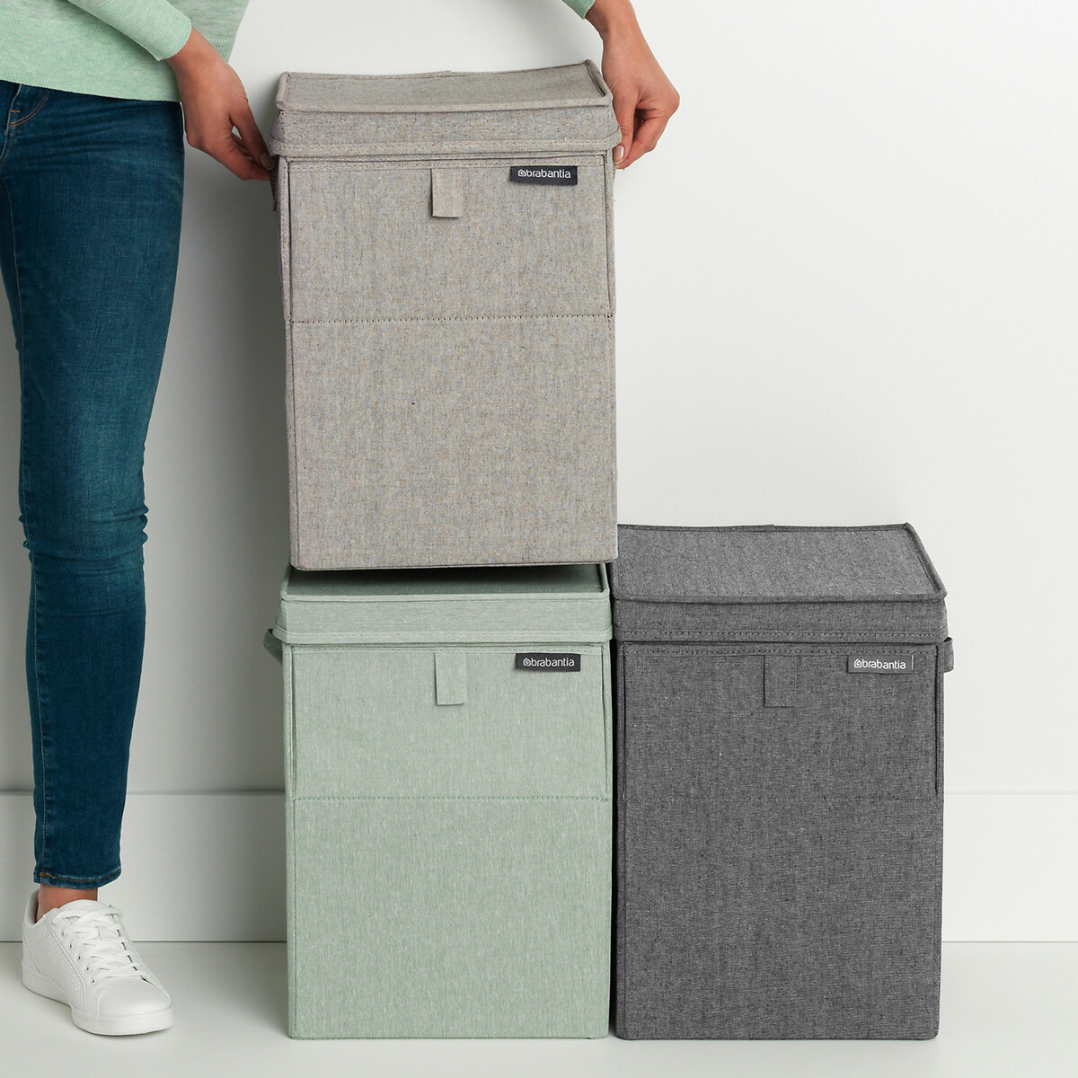 Stackable Laundry Box, 35L dark grey , BRABANTIA