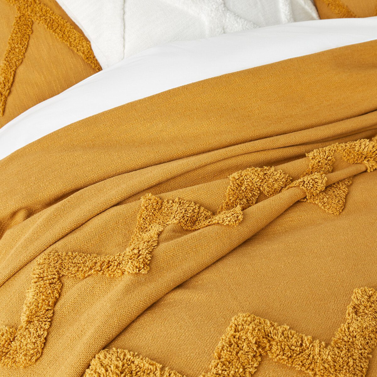 Dessus de lit coton tufté, Assa ocre, LA REDOUTE INTERIEURS