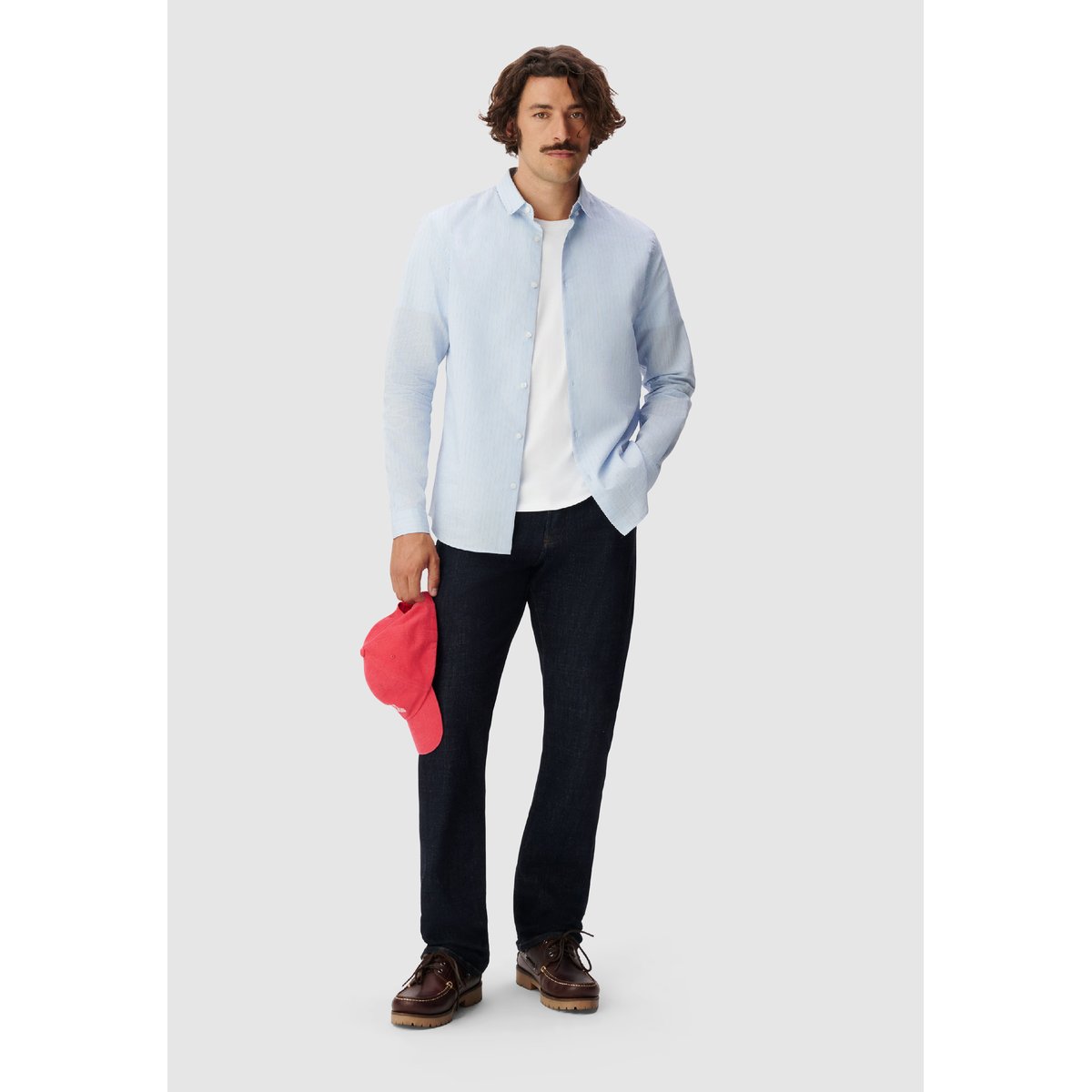 Chemise slim motif rayures bleu ciel, IKKS