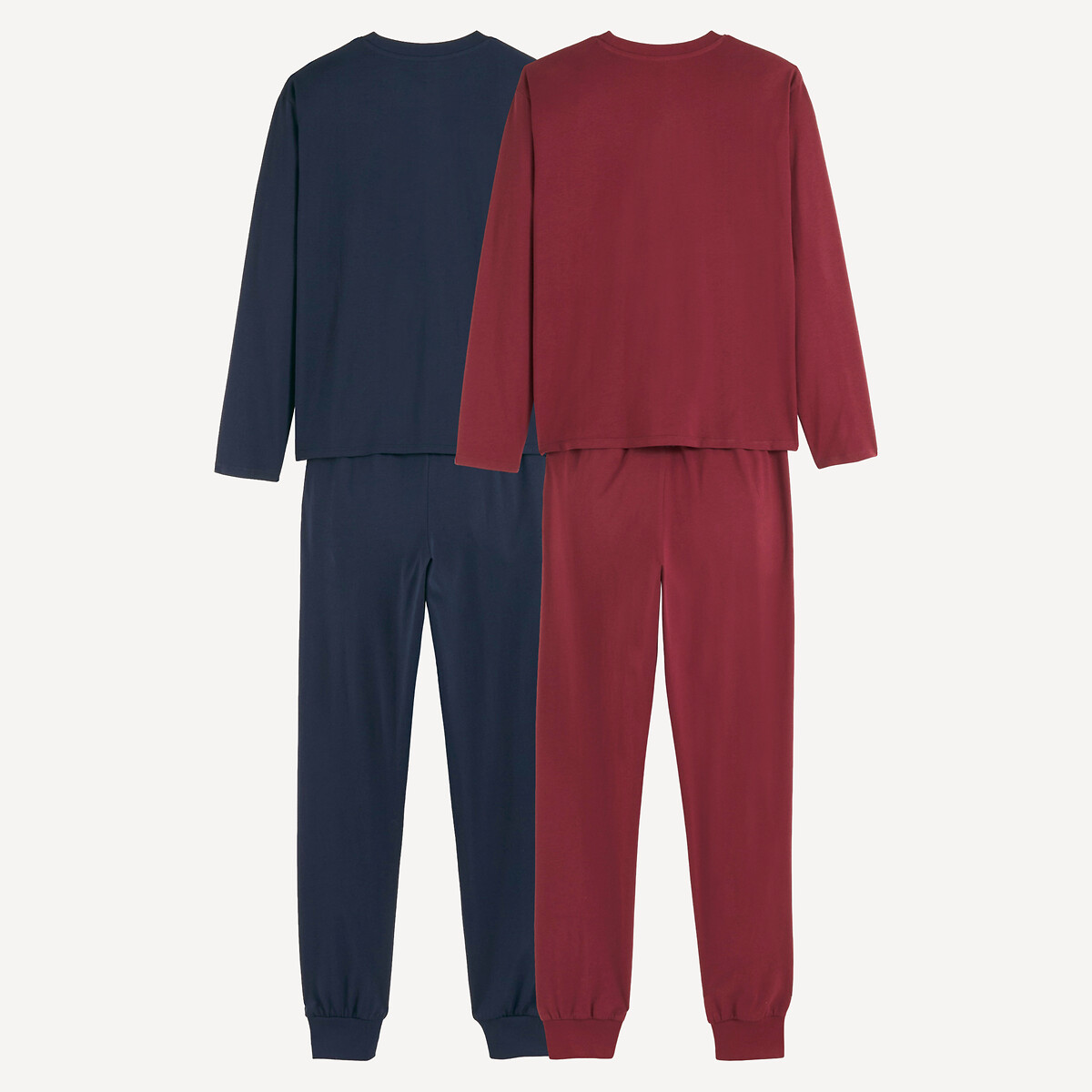 Lot de 2 pyjamas en coton, motifs skate bleu marine + bordeaux, LA REDOUTE COLLECTIONS