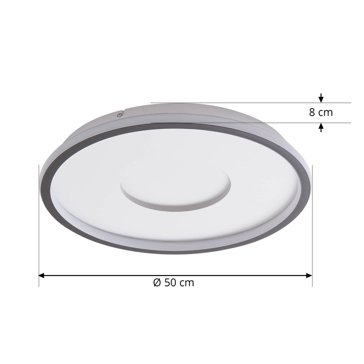 Plafonnier LED, Edenia blanc, noir, LINDBY