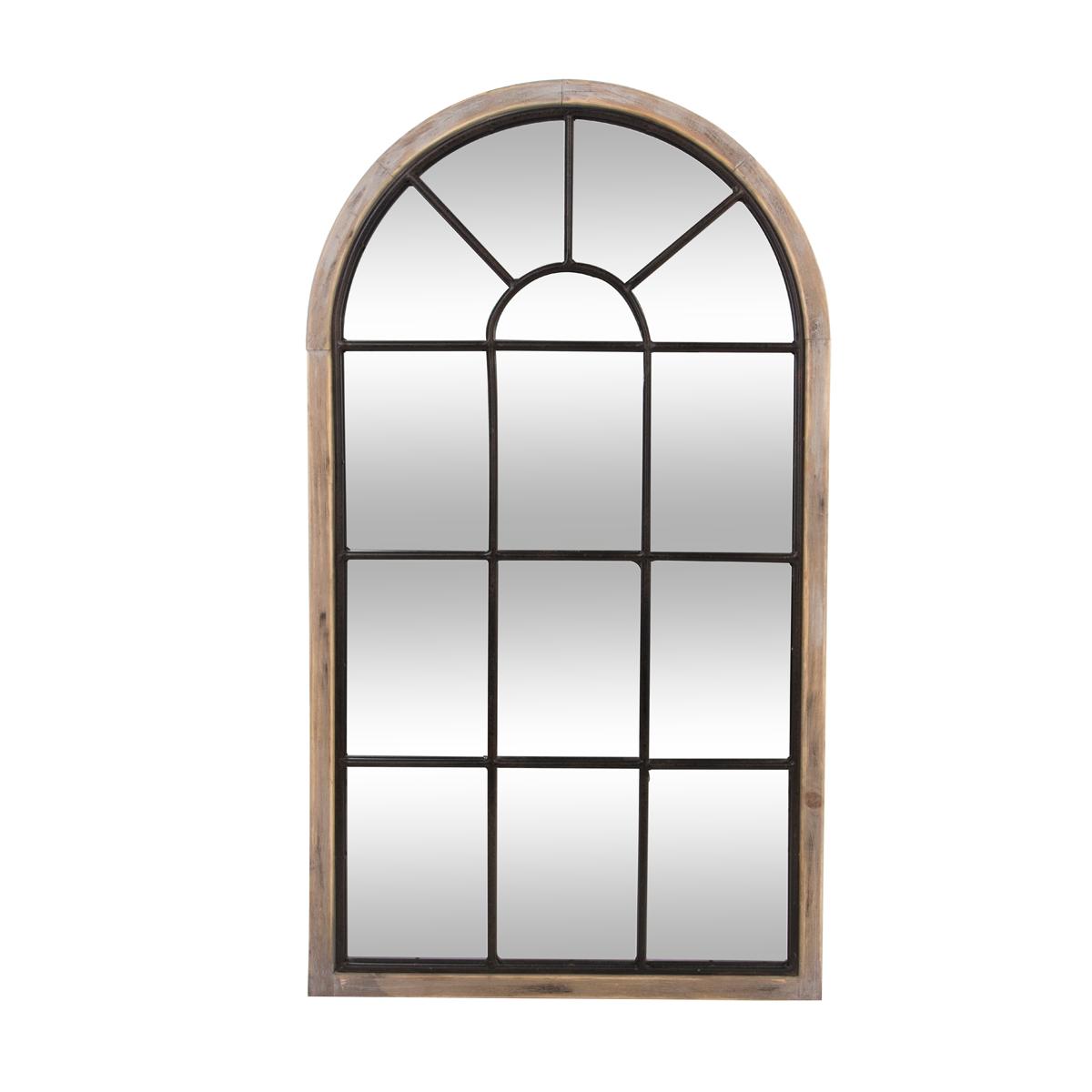 Miroir en bois et métal style fenêtre ZOÉ noir, ATMOSPHERA