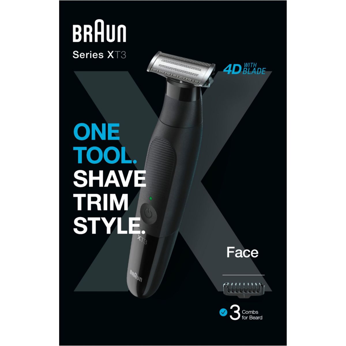 Tondeuse barbe Series X XT 3100 noir, BRAUN