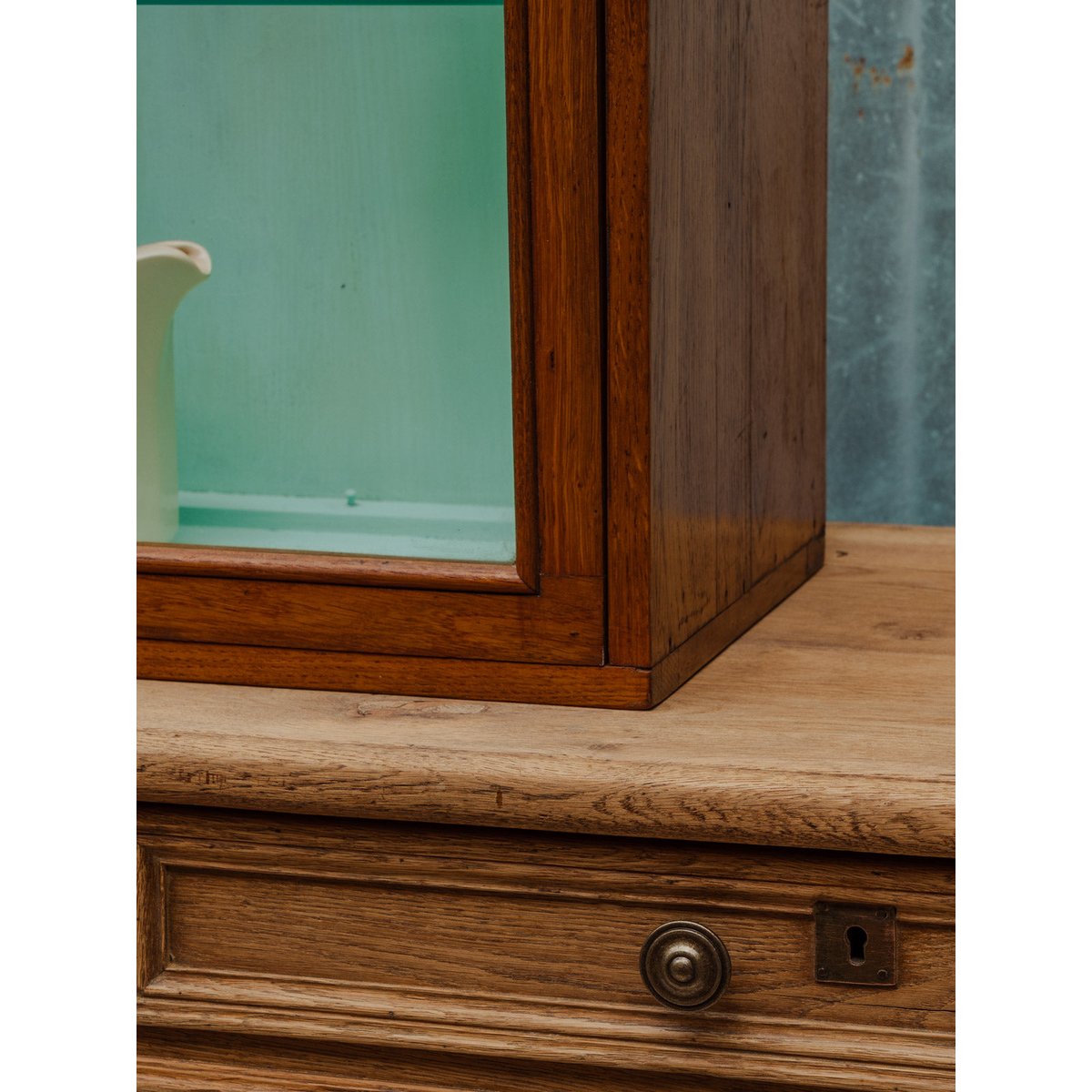 Petite vitrine en bois Victoria N°237 - Bon état vert, DEBONGOUT