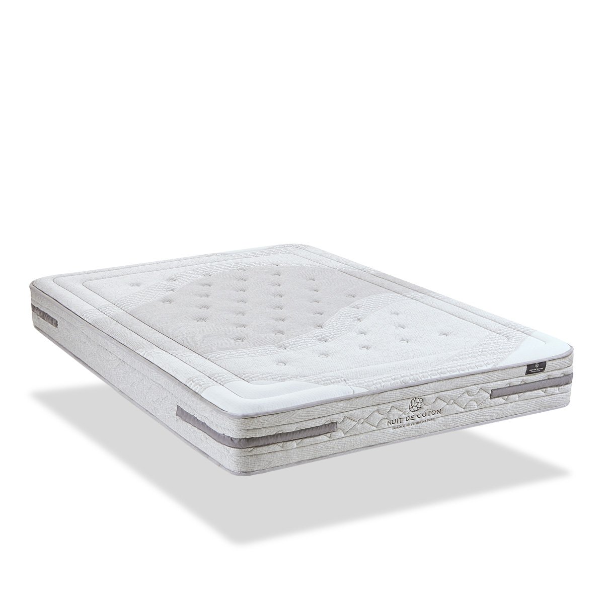 Pack Sérénade 140x200 cm Matelas Ressorts ensachés + Sommier Bois + Accessoires beige, BELLECOUR