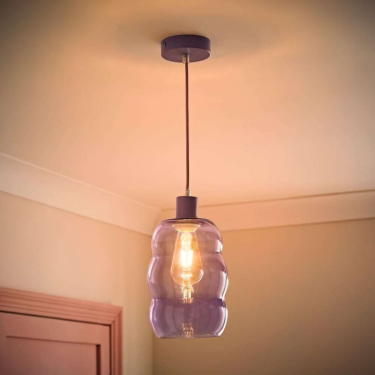 Lola Glass Bubble Pendant Light purple, SO'HOME
