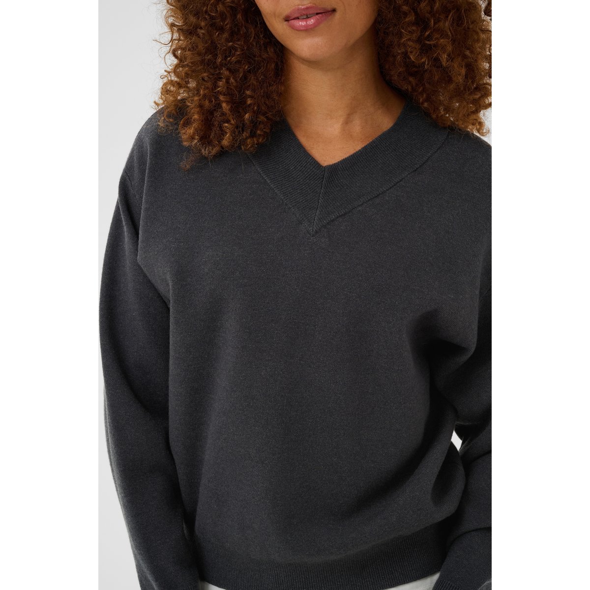 Pullover tricoté gris dark grey melange, KAFFE