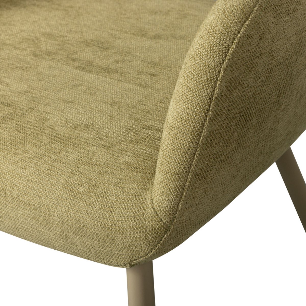 Lot de 2 fauteuils de table en tissu et métal- JENNY vert, WOOOD