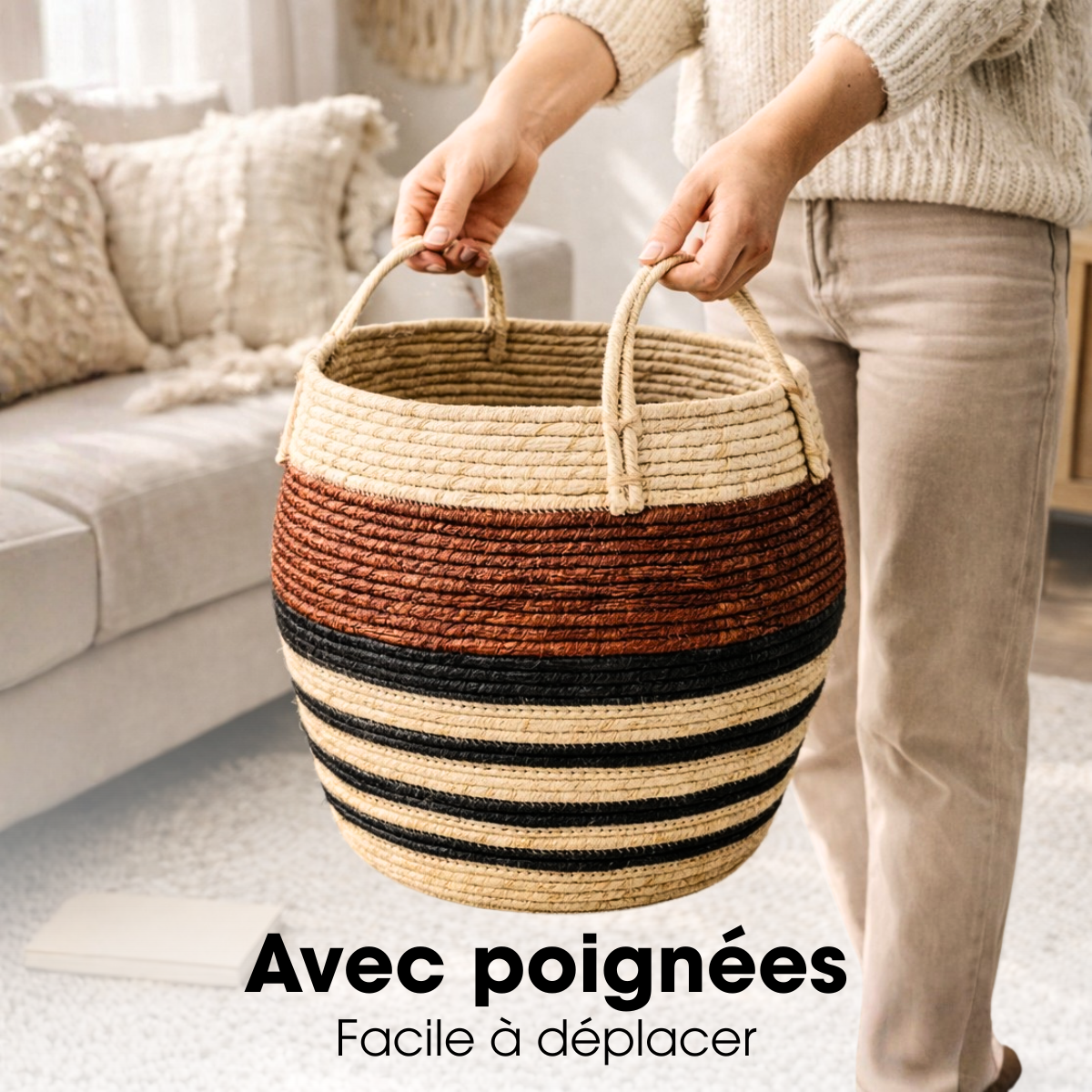 Ensemble de paniers de rangement brun, MICA DECORATIONS