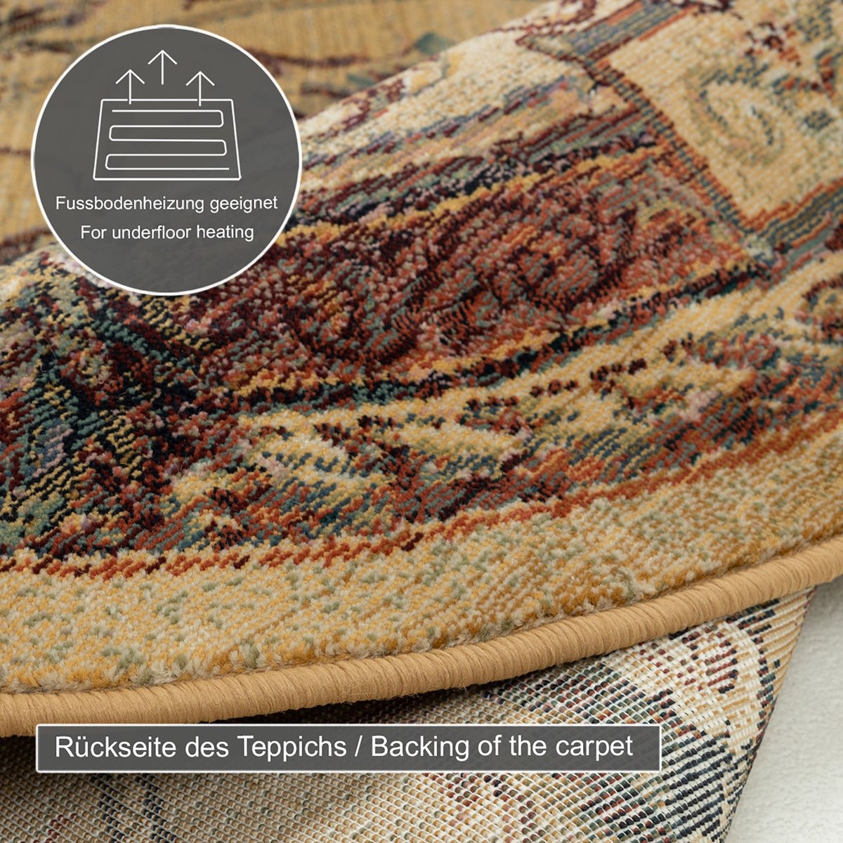 Tapis salon tissé - GABIRO beige, THEKO