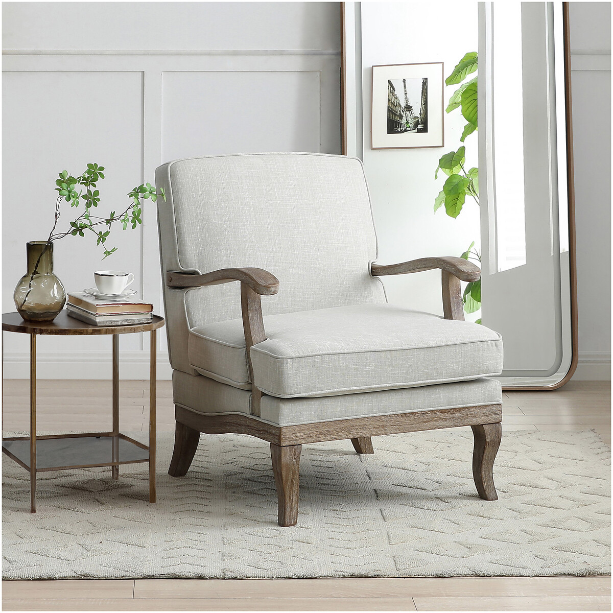 Oakley Linen Armchair cream, SO'HOME
