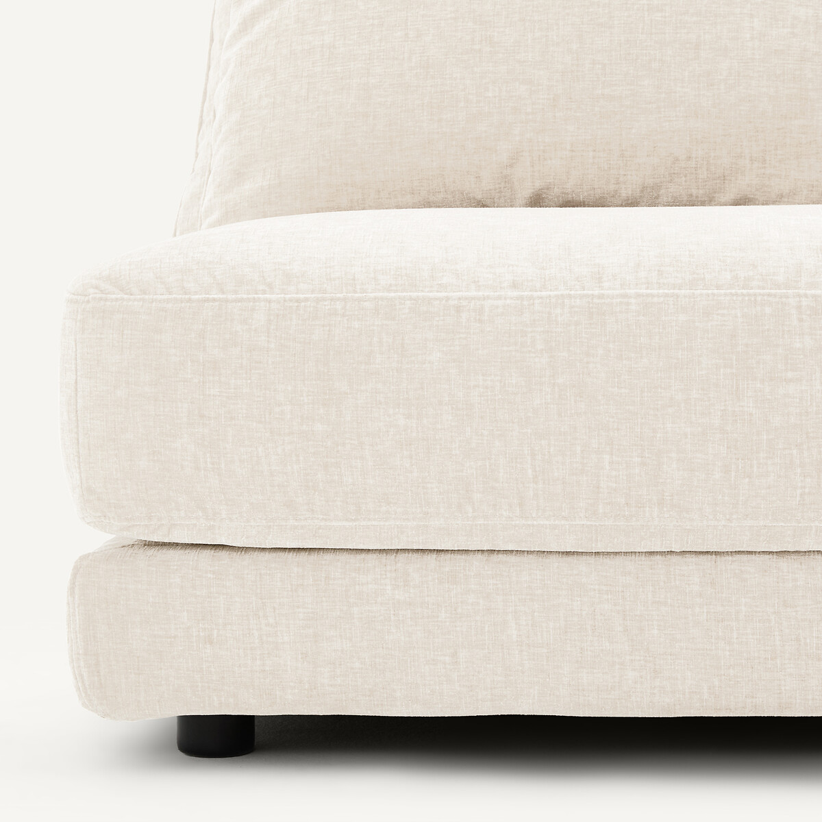 Rechtes Einzelsofa, modular, aus Chenille-Samt, TIBERIO weiss, AM.PM