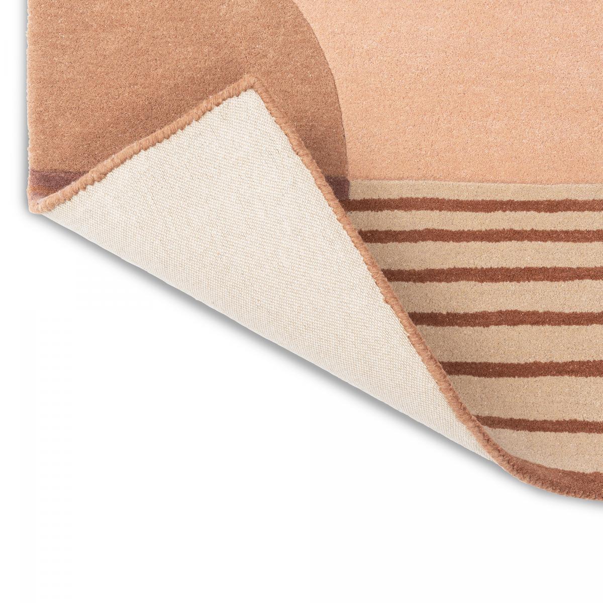 Tapis salon et chambre DELOLA, fait à la main motif géométrique crème, violet, rose doux, UN AMOUR DE TAPIS