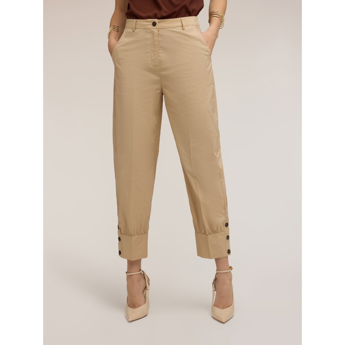 Pantalon avec poignet beige, MOTIVI