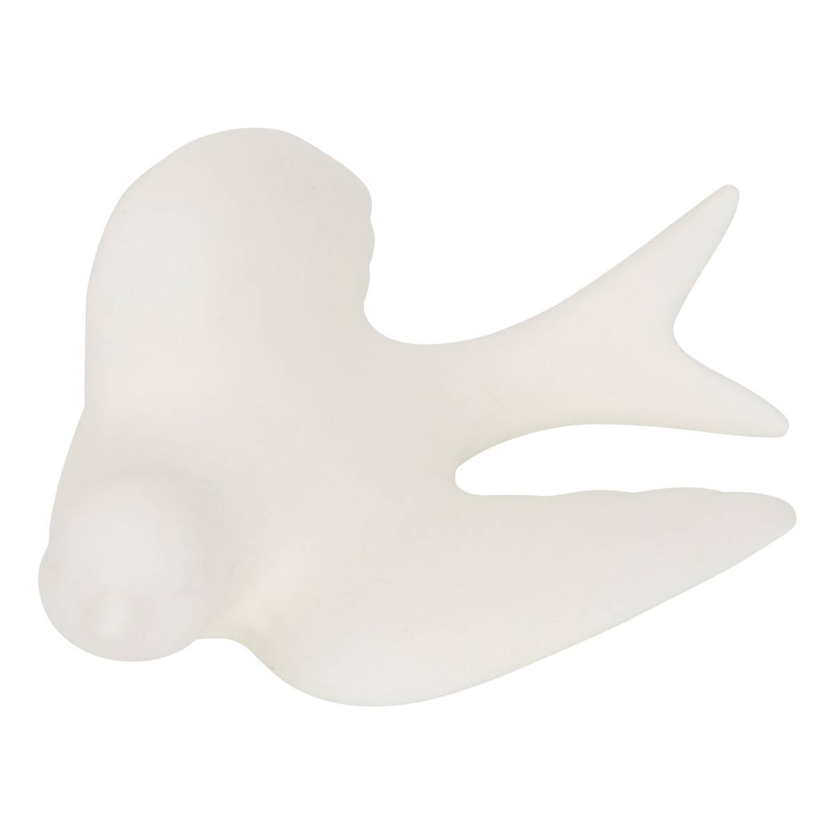 Lot de 3 décorations murales oiseaux en dolomite FLEUR DE ROSE blanc, ATMOSPHERA