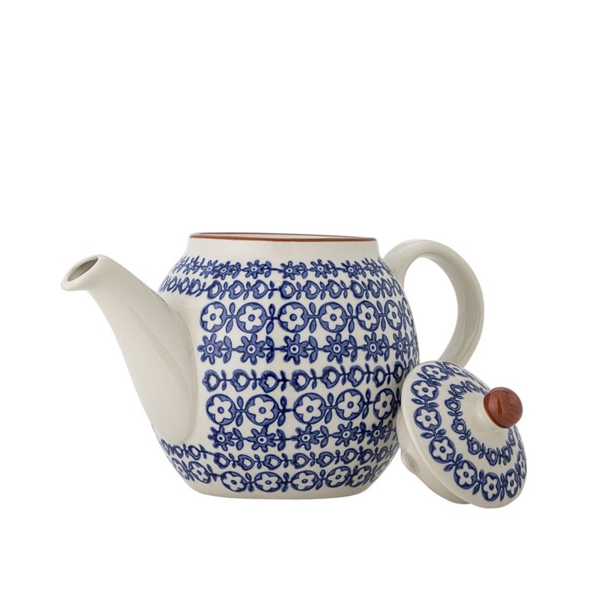 Théière grès floral Karine bleu, BLOOMINGVILLE